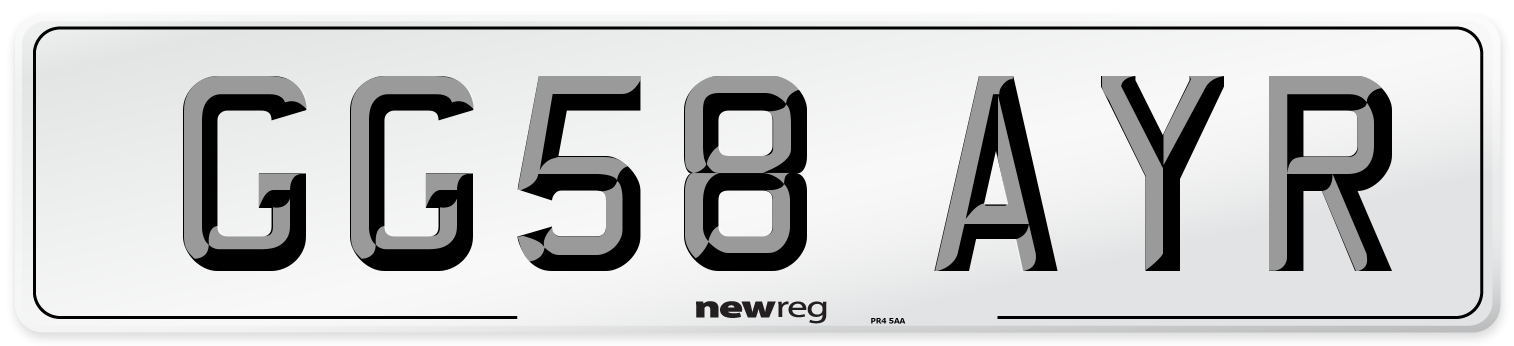 GG58 AYR Number Plate from New Reg